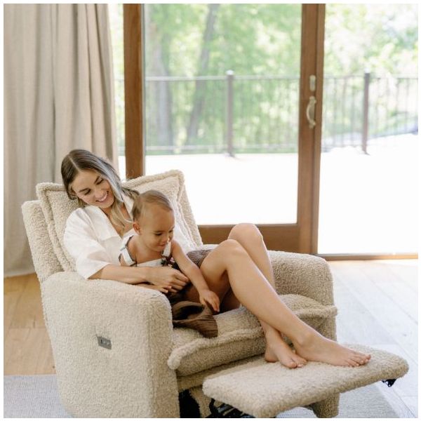 Flynn Gliding Swivel Nursery Recliner - Sheepskin Linen