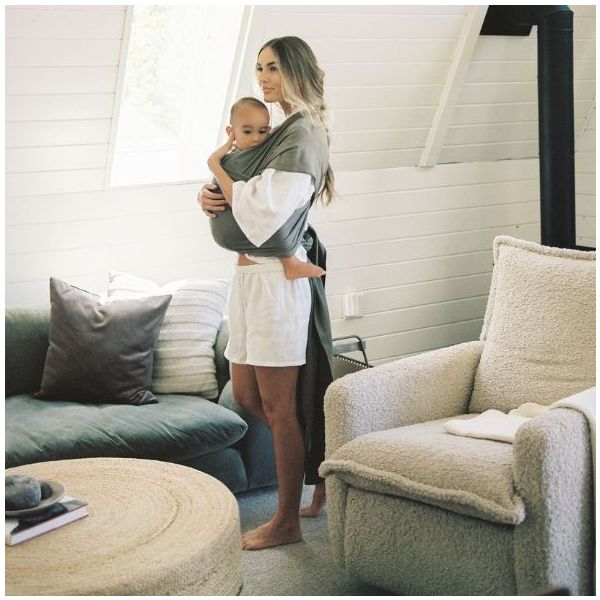 Fauteuil d’allaitement pivotant et inclinable manuel Flynn - Effet peau de mouton Lin