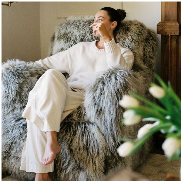 Flynn Gliding Swivel Nursery Recliner - Tibetan Fur