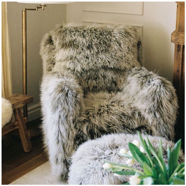 Flynn Gliding Swivel Nursery Recliner - Tibetan Fur