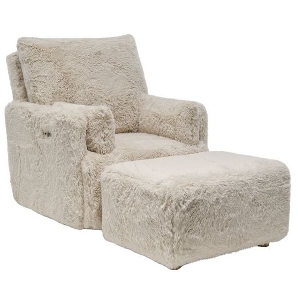 Ollie Swivel Nursery Glider with Back Recline Feature & Ottoman - Larger Size - Aussie Faux Hide