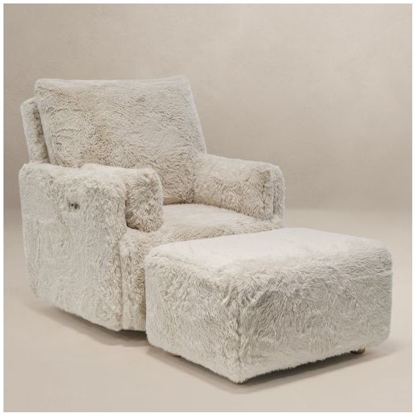 Ollie Swivel Nursery Glider with Back Recline Feature & Ottoman - Standard Size - Aussie Faux Hide