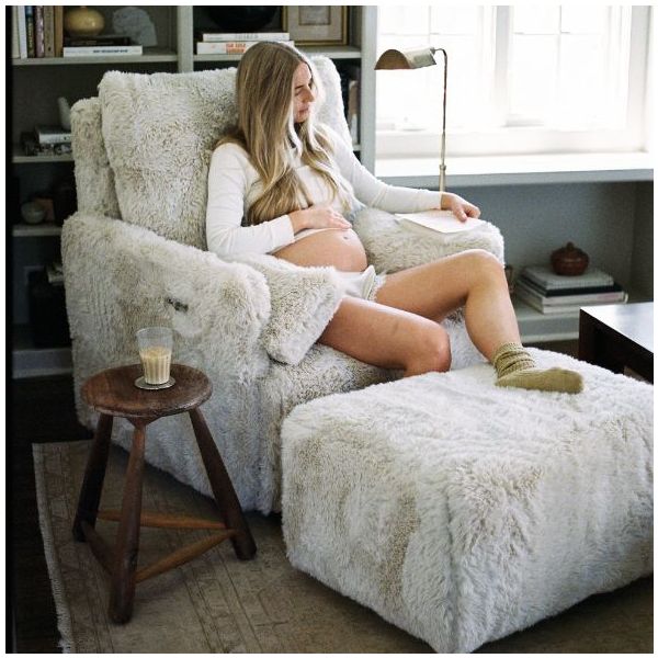 Ollie Swivel Nursery Glider with Back Recline Feature & Ottoman - Standard Size - Aussie Faux Hide