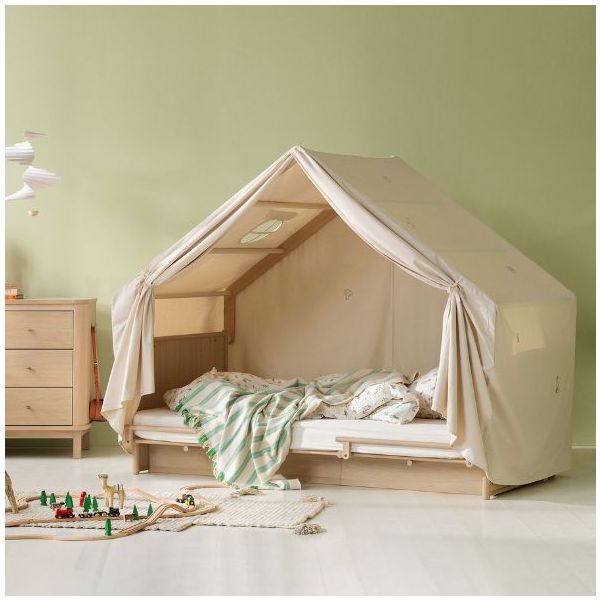 Camp Novel Convertible Cot & Single Bed 60 / 120 x 200 cm - Oak