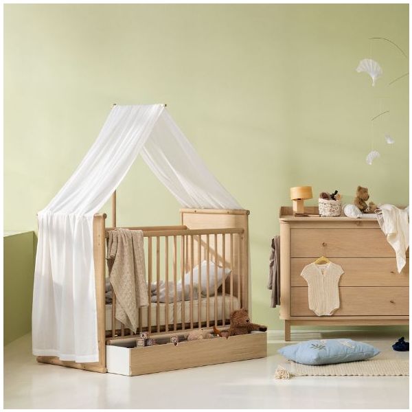 Camp Novel Convertible Cot & Single Bed 60 / 120 x 200 cm - Oak