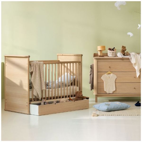Camp Novel Convertible Cot & Single Bed 60 / 120 x 200 cm - Oak