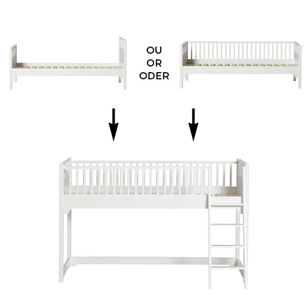 Kit de conversion Seaside - Lit simple ou banquette à lit mezzanine mi-hauteur