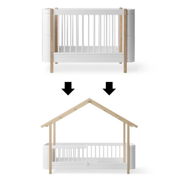 Mini+ Conversion Kit - Cot Bed to Junior House Bed - White / Oak