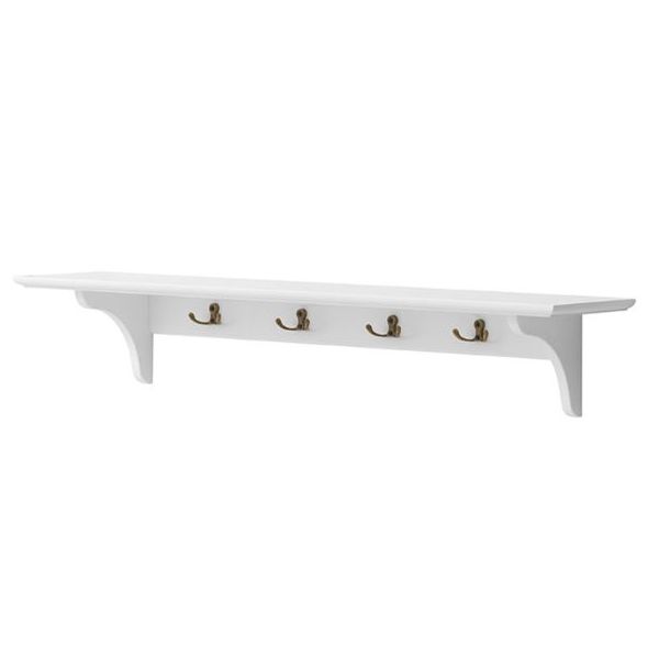 Étagère murale Seaside avec 4 patères - 90 cm