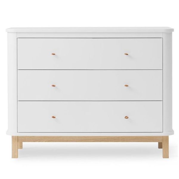 Commode 3 tiroirs Wood - Blanc / Chêne