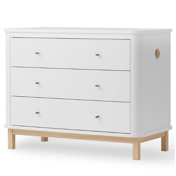 Commode 3 tiroirs Wood - Blanc / Chêne
