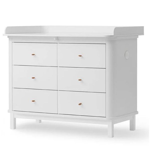 Commode à langer 6 tiroirs Wood - Blanc