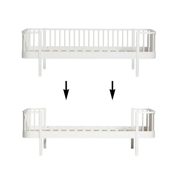 Kit de conversion Wood - Lit Banquette à Lit Simple - Blanc