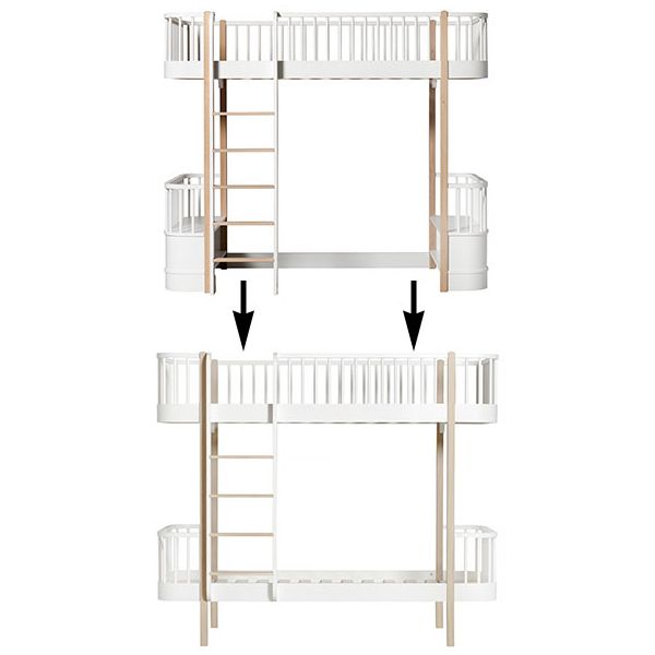 Kit de conversion Wood - Lit mezzanine à lit superposé - Chêne