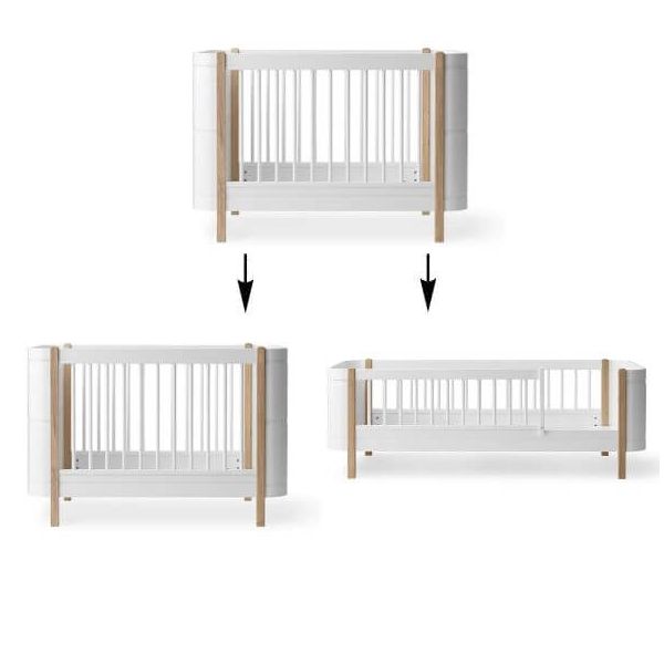 Kit famille (en complément du lit bébé Wood Mini+, blanc / chêne)