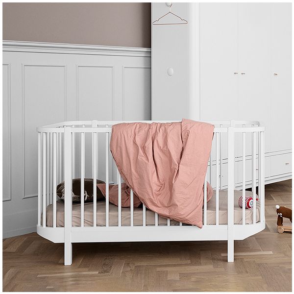 Lit bébé évolutif Wood - Blanc
