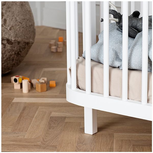 Lit bébé évolutif Wood - Blanc
