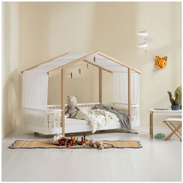 Ciel de lit pour lit Cabane Wood - Blanc
