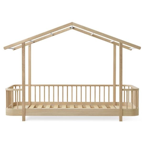 Wood House Bed 90 x 200 cm - Oak