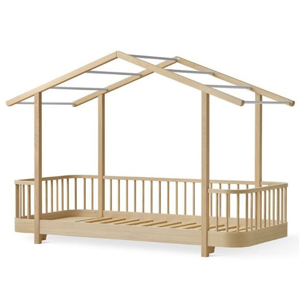 Wood House Bed 90 x 200 cm - Oak