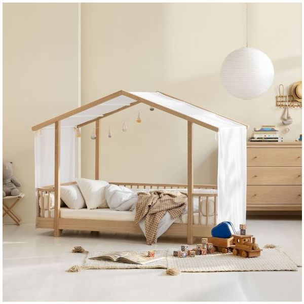 Wood House Bed 90 x 200 cm - Oak