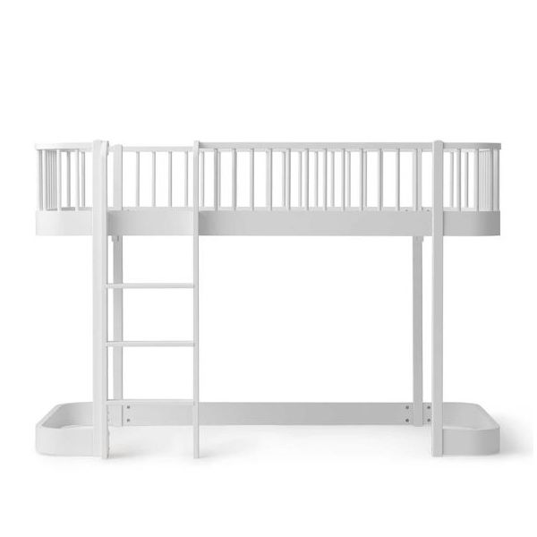 Lit mezzanine mi-hauteur (138 cm) Wood - Blanc