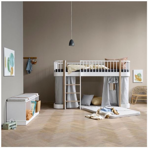 Lit mezzanine mi-hauteur (138 cm) Wood - Chêne