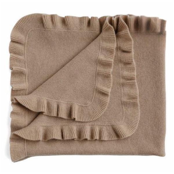 Frill Cashmere Baby Blanket - Mocha