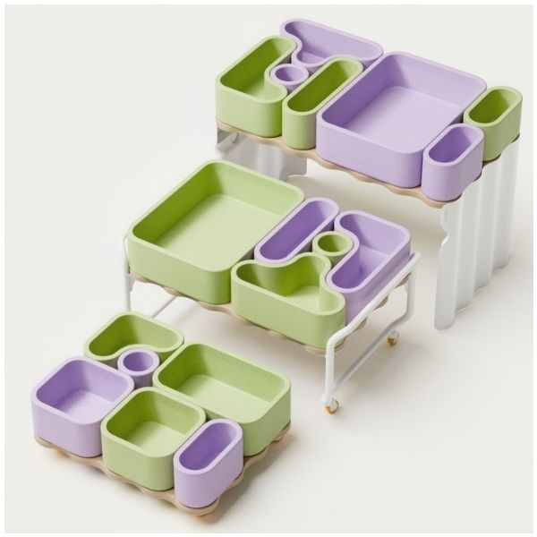 Étagère de rangement sur roulettes