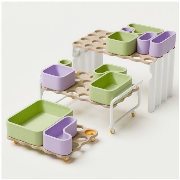 Étagère de rangement sur roulettes