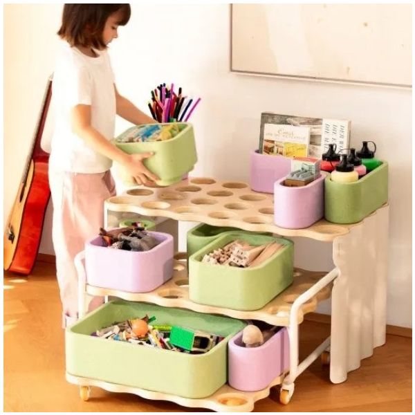 Étagère de rangement sur roulettes