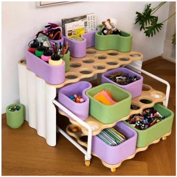 Étagère de rangement sur roulettes