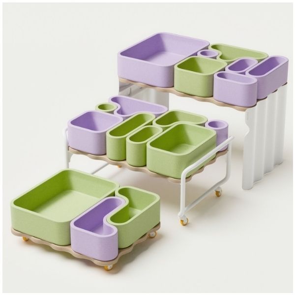 Étagère de rangement sur roulettes