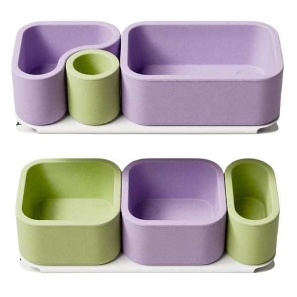Set de 2 étagères murales avec bacs de rangement - 55 cm