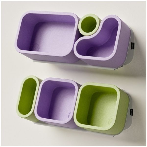 Set de 2 étagères murales avec bacs de rangement - 55 cm