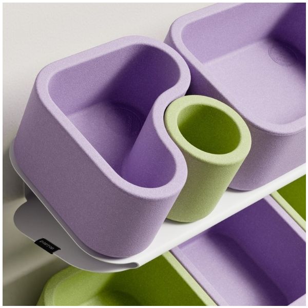 Set de 2 étagères murales avec bacs de rangement - 55 cm