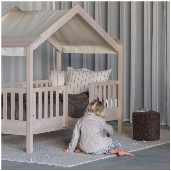 Lit cabane Montessori Chalet 2-en-1 - 90 x 200 cm - Frêne Naturel
