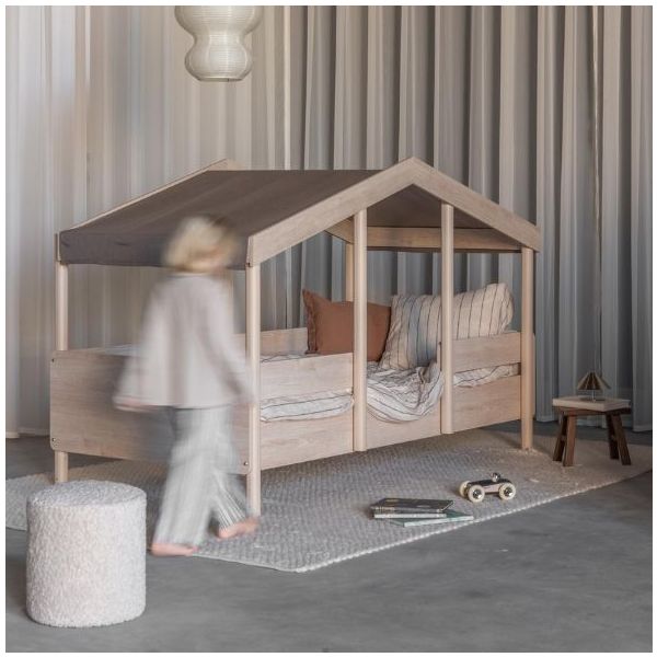Lit cabane Montessori Cottage 2-en-1 - 90 x 200 cm - Frêne Naturel