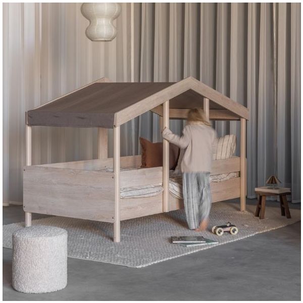 Lit cabane Montessori Cottage 2-en-1 - 90 x 200 cm - Frêne Naturel