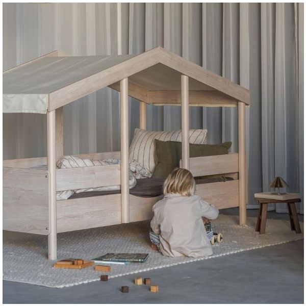 Lit cabane Montessori Cottage 2-en-1 - 90 x 200 cm - Frêne Naturel
