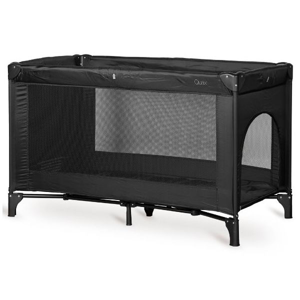 Travel Cot with Side Zip Opening - Black