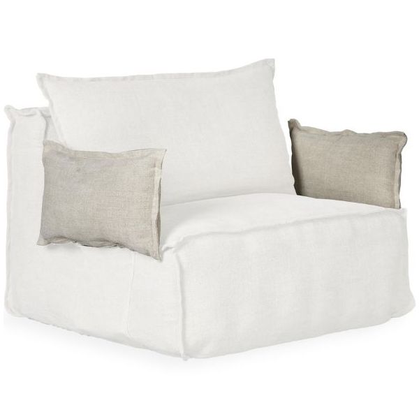 Armrest for Lounger Chair - Linen Beige