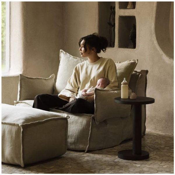 Armrest for Lounger Chair - Linen Beige