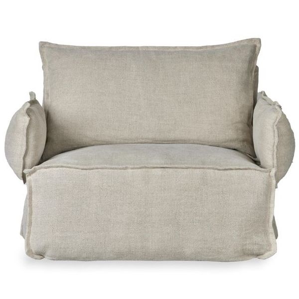 Armrest for Lounger Chair - Linen Beige