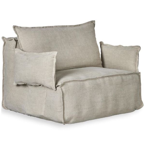 Armrest for Lounger Chair - Linen Beige