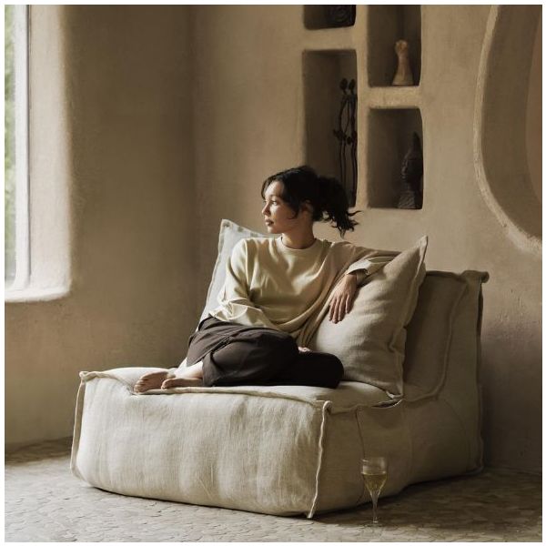 Lounger Chair - Beige Linen