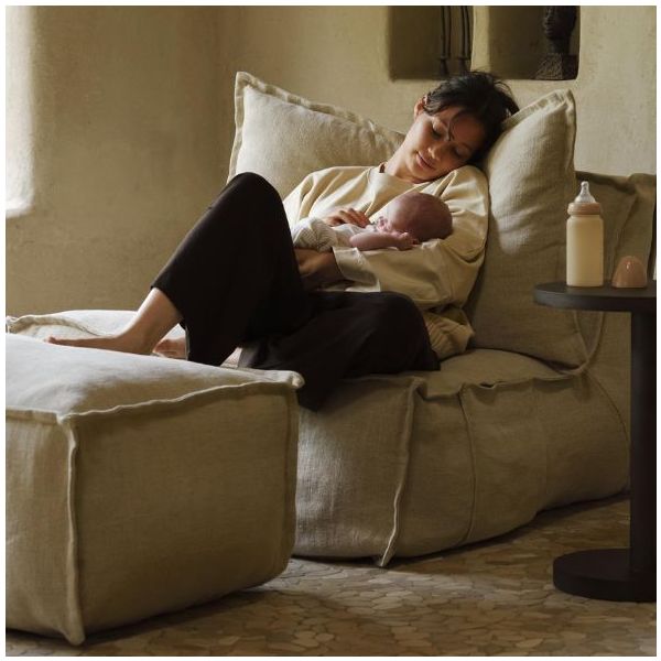 Ottoman for Lounger Chair - Linen Beige