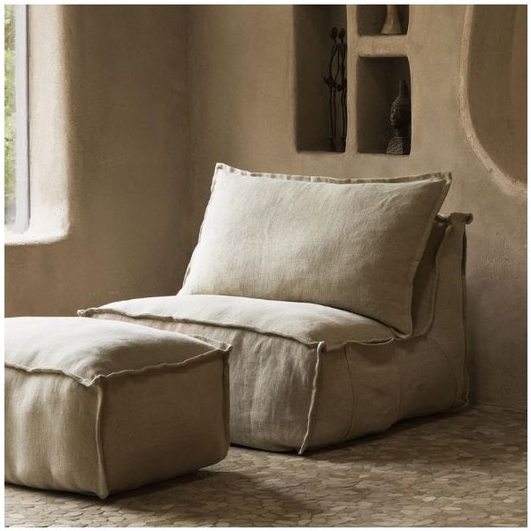 Ottoman for Lounger Chair - Linen Beige