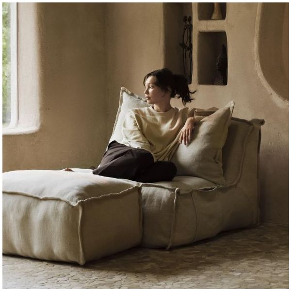 Ottoman for Lounger Chair - Linen Beige