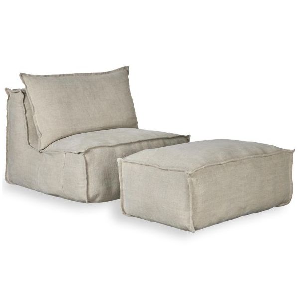 Ottoman for Lounger Chair - Linen Beige